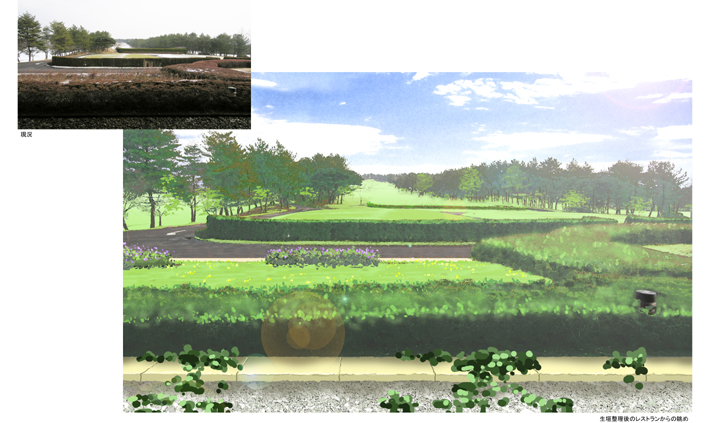ゴルフ場のランドスケープデザイン.施工例