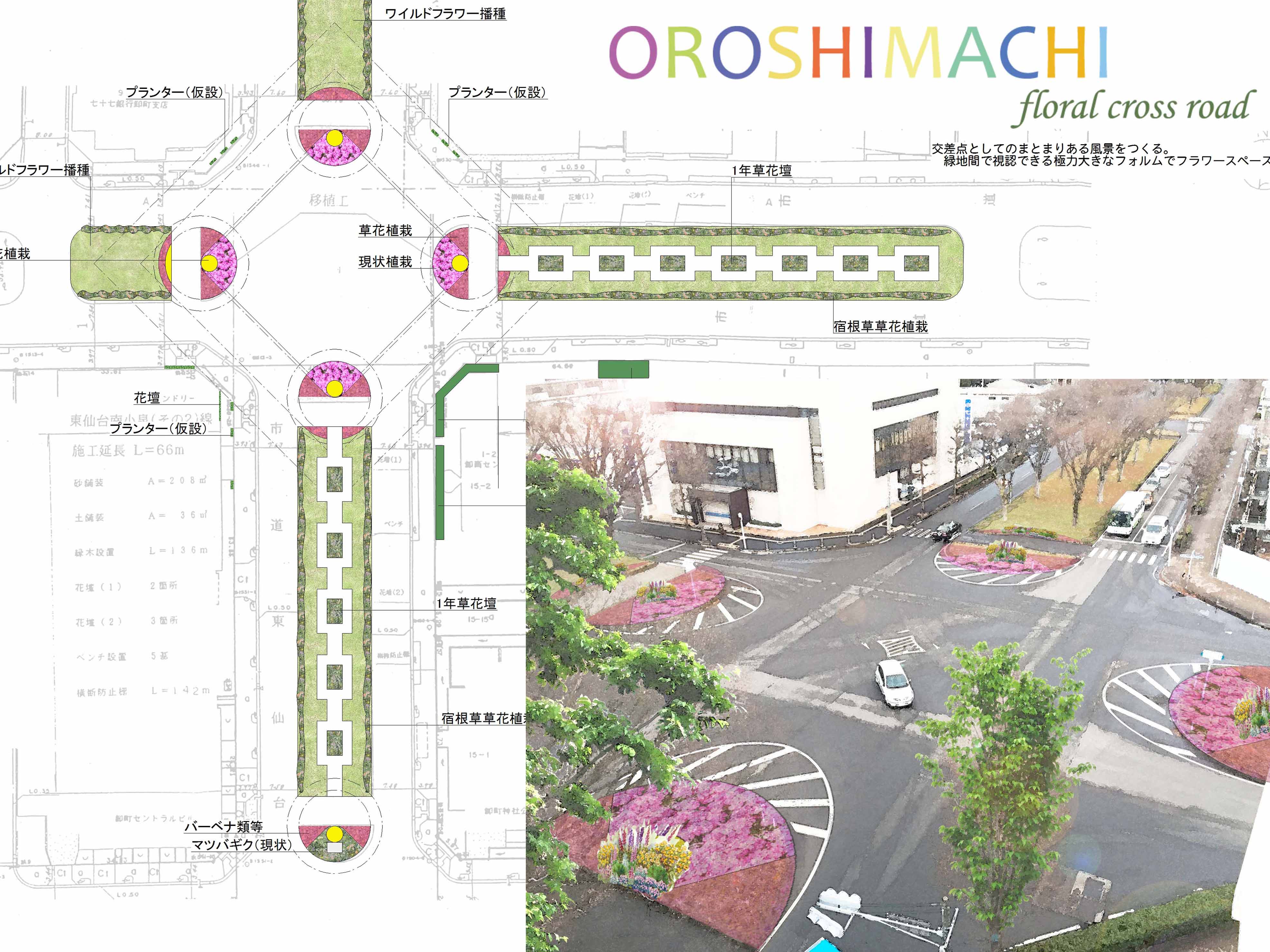 花壇維持管理.植栽・施工例