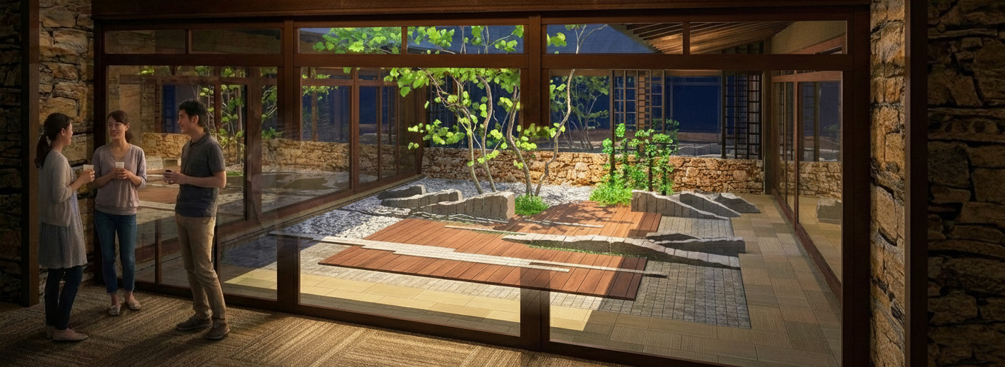 マンション・サービス付き高齢者向け住宅・複合施設・樹木葬等霊園・老人ホーム・サ高住の庭とランドスケープ設計.施工例