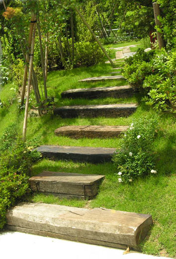 エクステリア＆ガーデン仙台市ナチュラルガーデン枕木